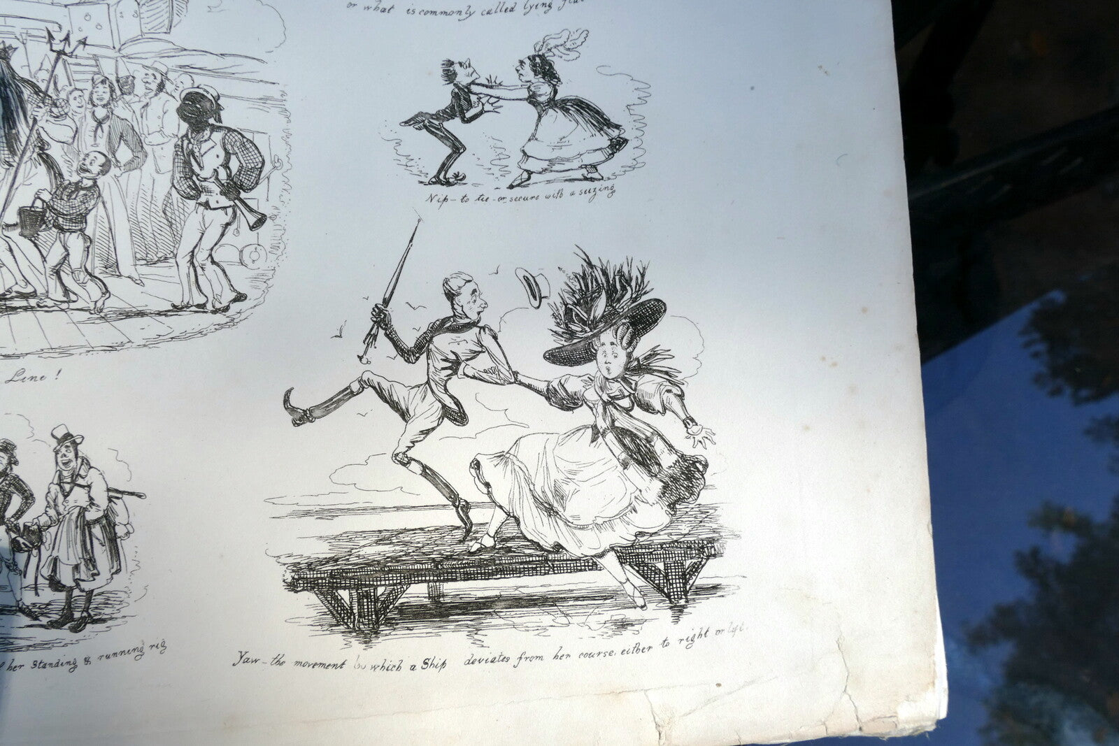NAUTICAL DICTIONARY No 5 HENRY HEATH CARICATURE PRINT  1840 Victorian