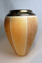 Art Pottery Ceramic Vase 1997 GB Gillian Bliss Signed sand light brown 11"