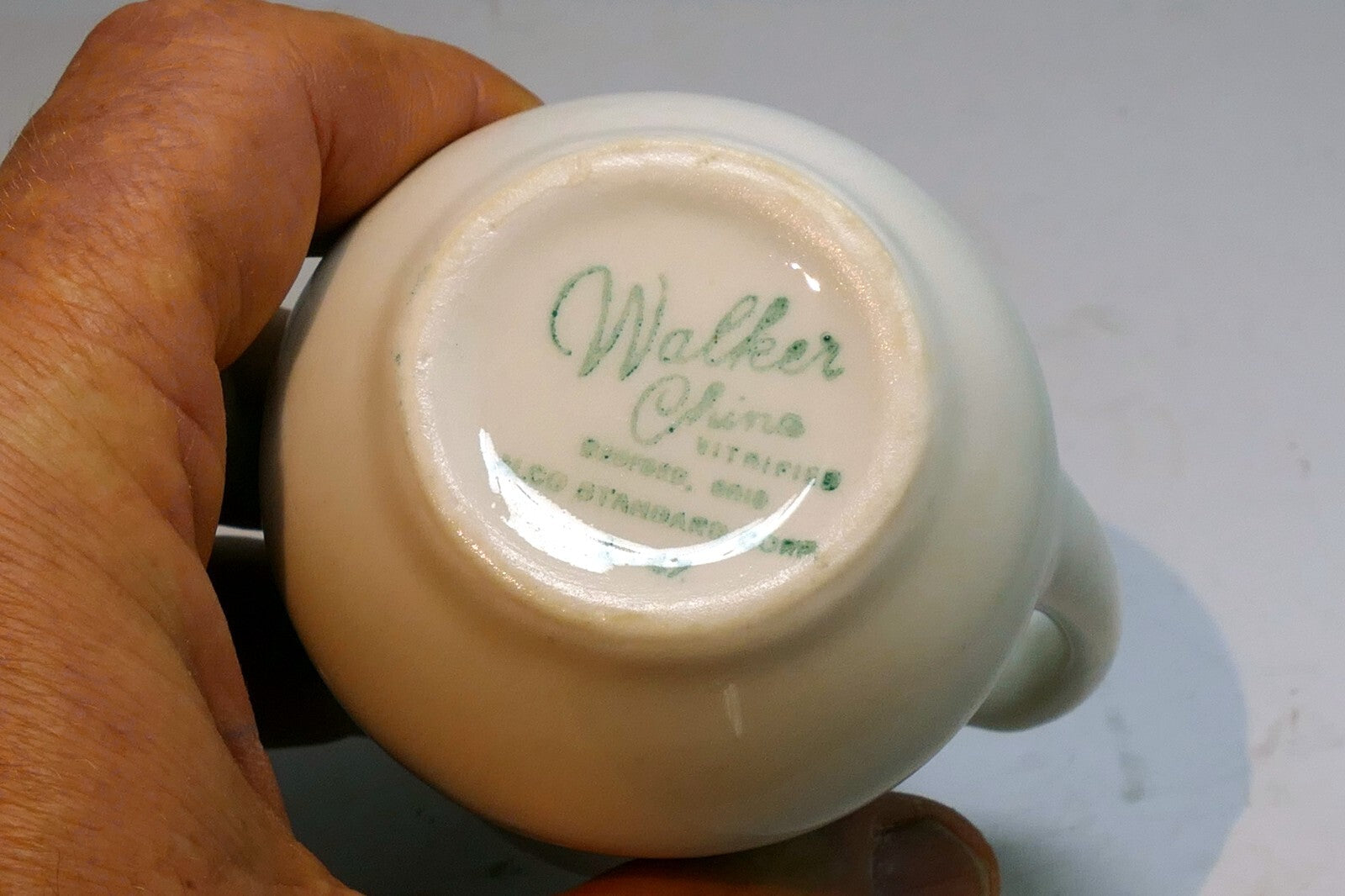 Bailey Walker Vitrified China Pottery Water Milk Pitcher   Bedford Oh small 3"