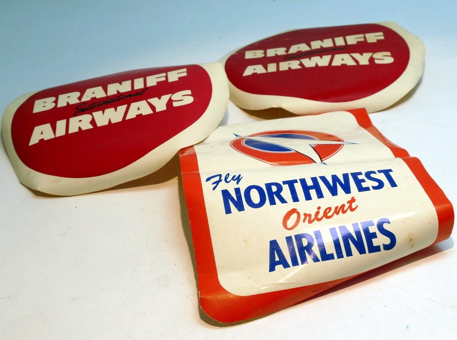 Braniff international airways 1950s sticker decal & northwest orient airlines