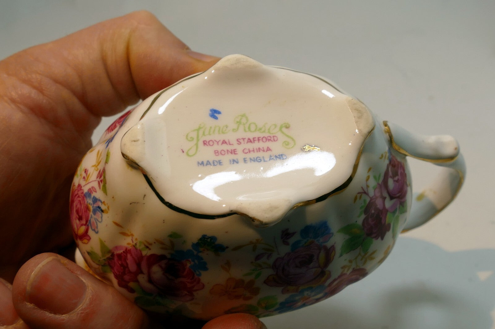 Royal Stafford Creamer pitcher  only ~June Roses~ Bone China made in England