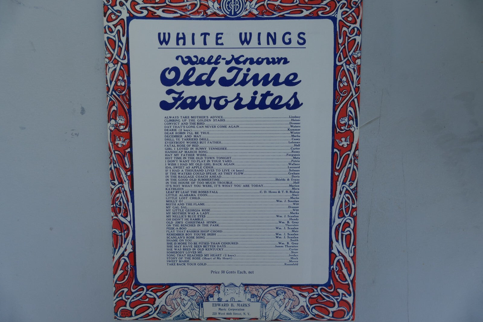 White Wings 1932 by Banks Winter, Edward B. Marks Music Co