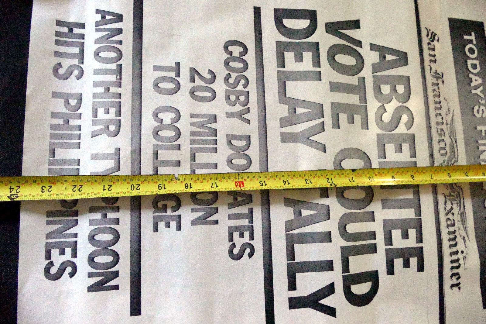 San Francisco Examiner Newspaper "Absentee Vote Delay Tally " Poster vintage