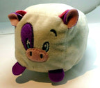 4" small Plush soft squishy gray purple COW bull 