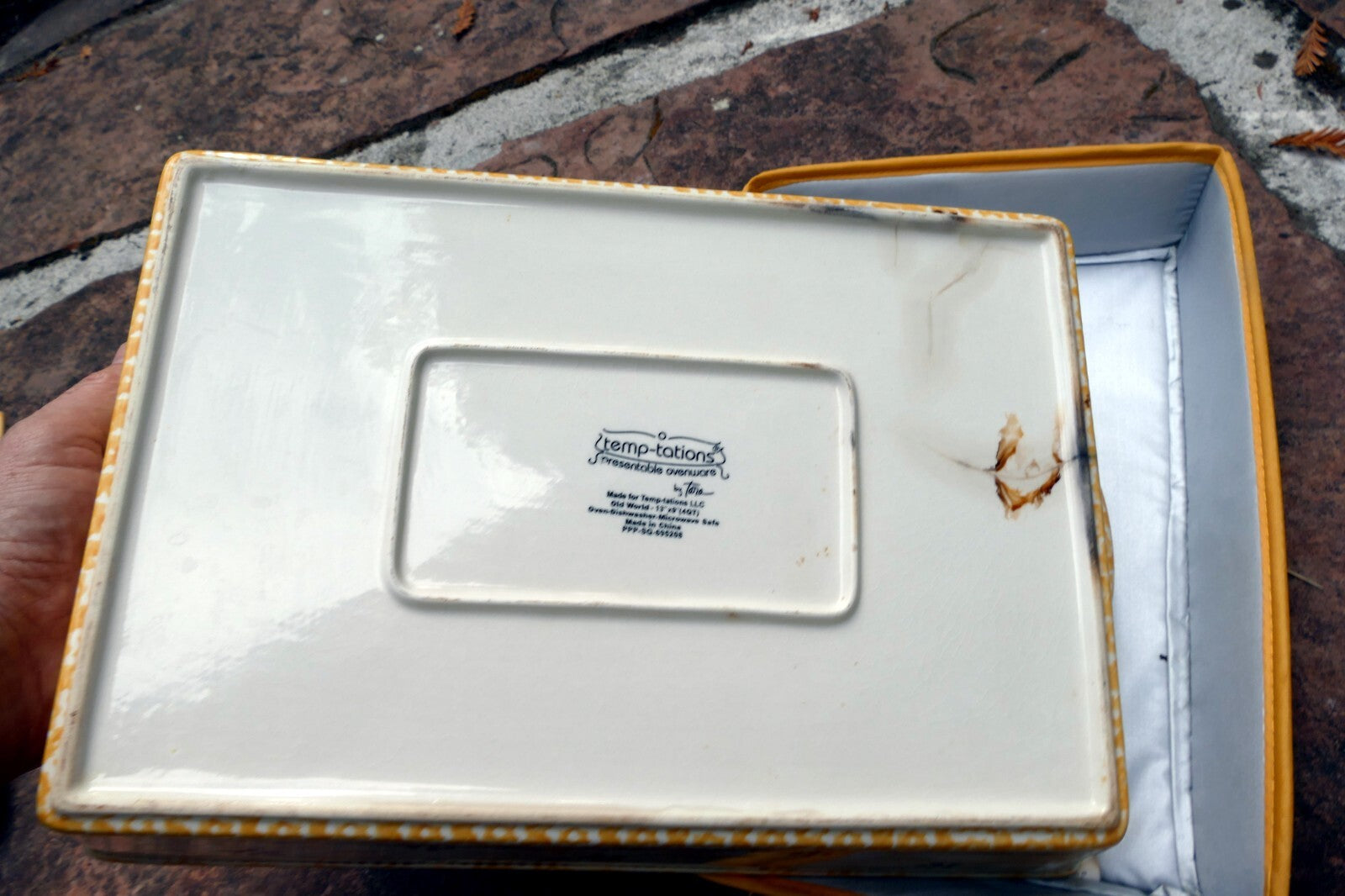 Temp-Tations Presentable Ovenware Casserole Lasagna Serving Tray w/ Lid 10X15"
