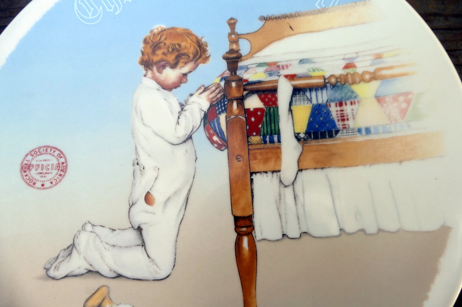 NORMAN ROCKWELL "A Christmas Prayer" Plate 1990 84-R70-1.17 Limited Edition