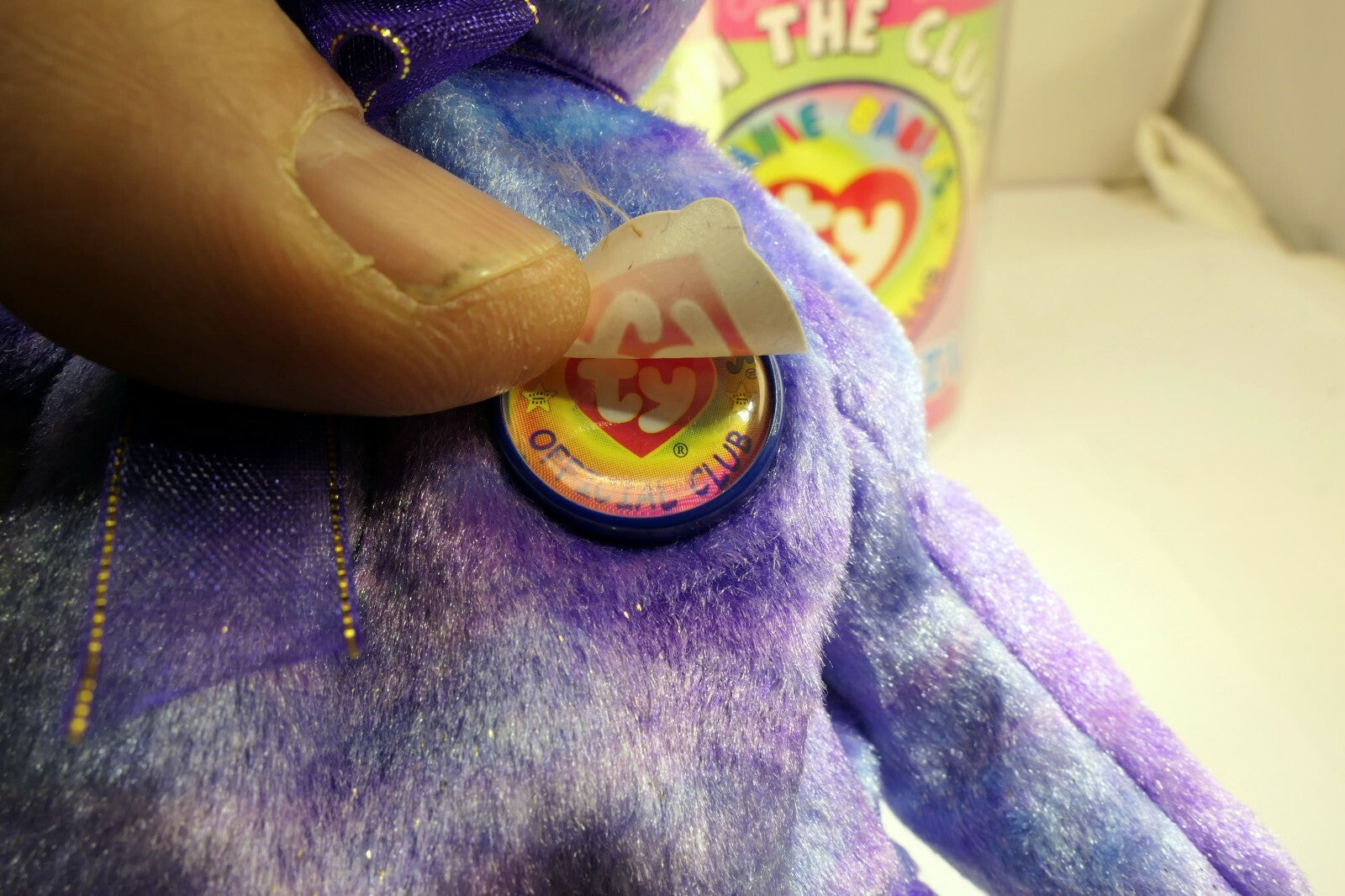 TY Beanie Babies "Clubby IV" USA 8" with Official Club button badge surprise 