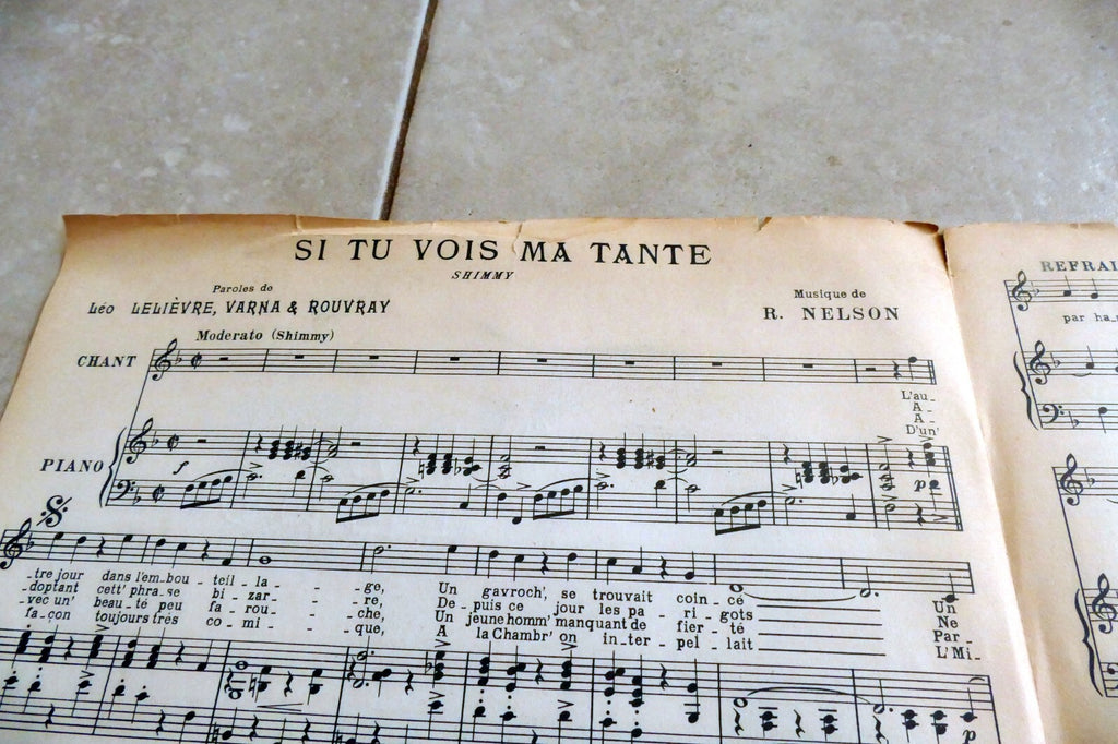 Si Tu Vois Ma Tante by R. Nelson  1924 Piano New York Charles Brull Paris