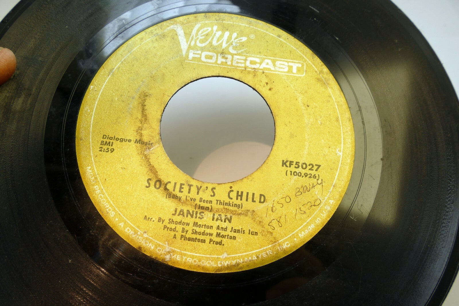 Janis Ian - Society's Child/ Letter to Son - Vinyl 45 Record - AS Found