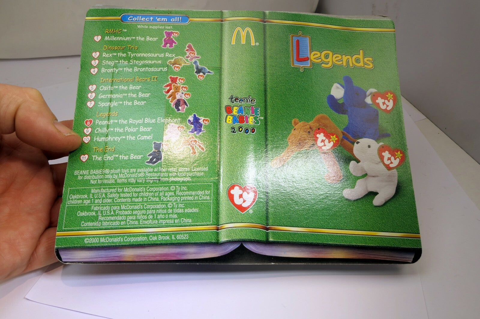 Peanut Beanie Baby 1995 Royal Blue 2000 McDonald's Legends New Unopened
