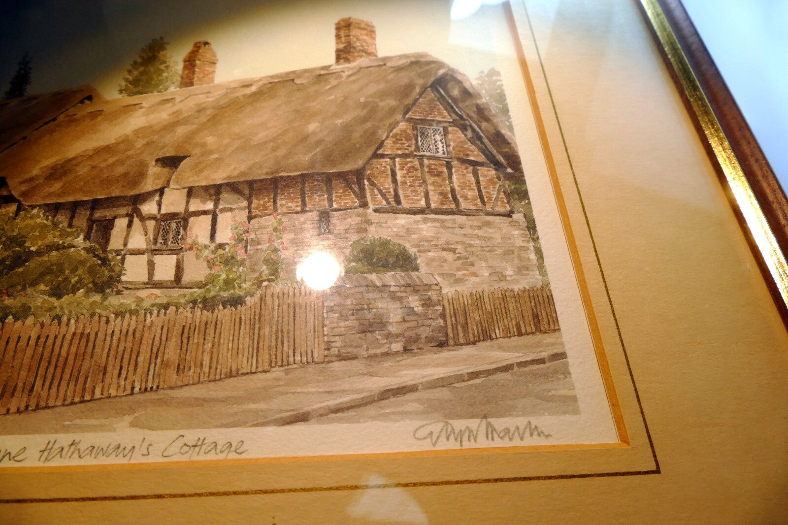ANN HATHAWAYS COTTAGE - PRINT Glyn Martin Signed Numbered Framed