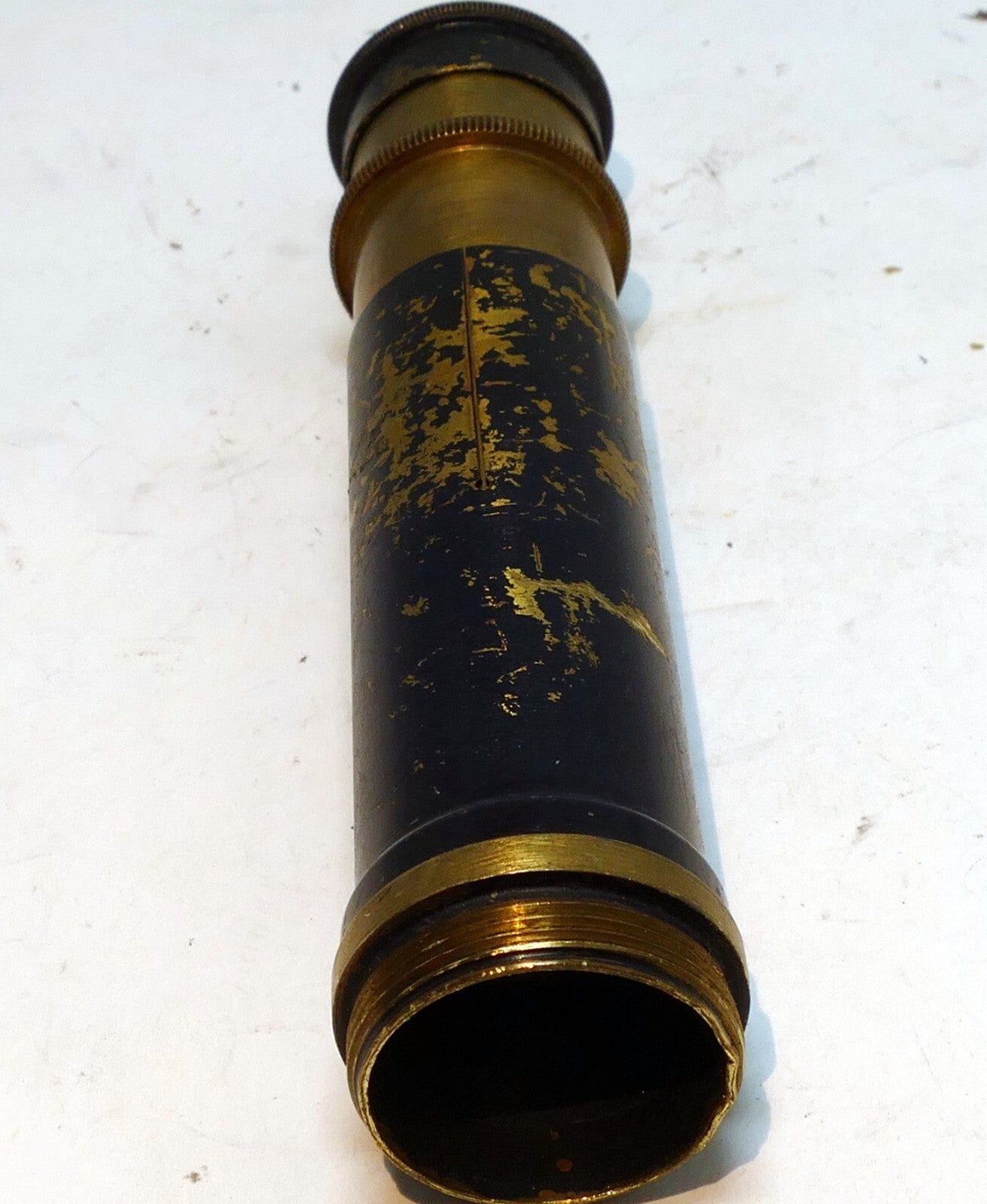 Antique telescope brass nautical spyglass 19th century   missing front glass