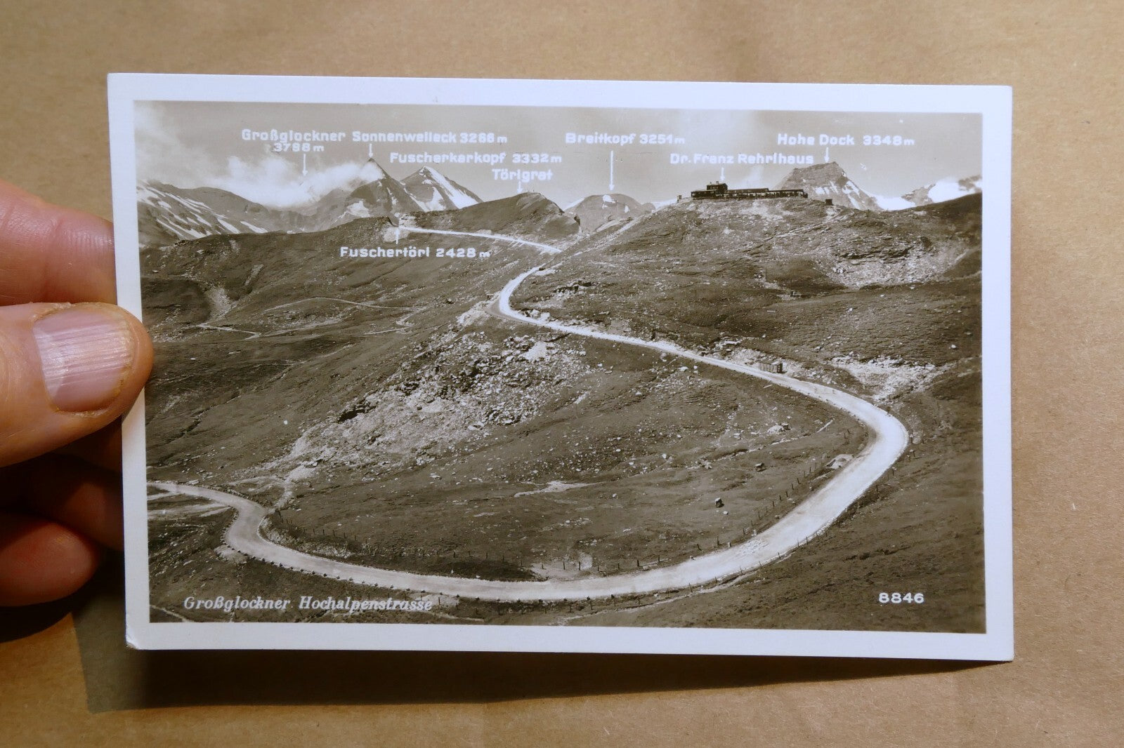 Großglockner-Alpine Road postcard Black & white Austria vintage - unposted