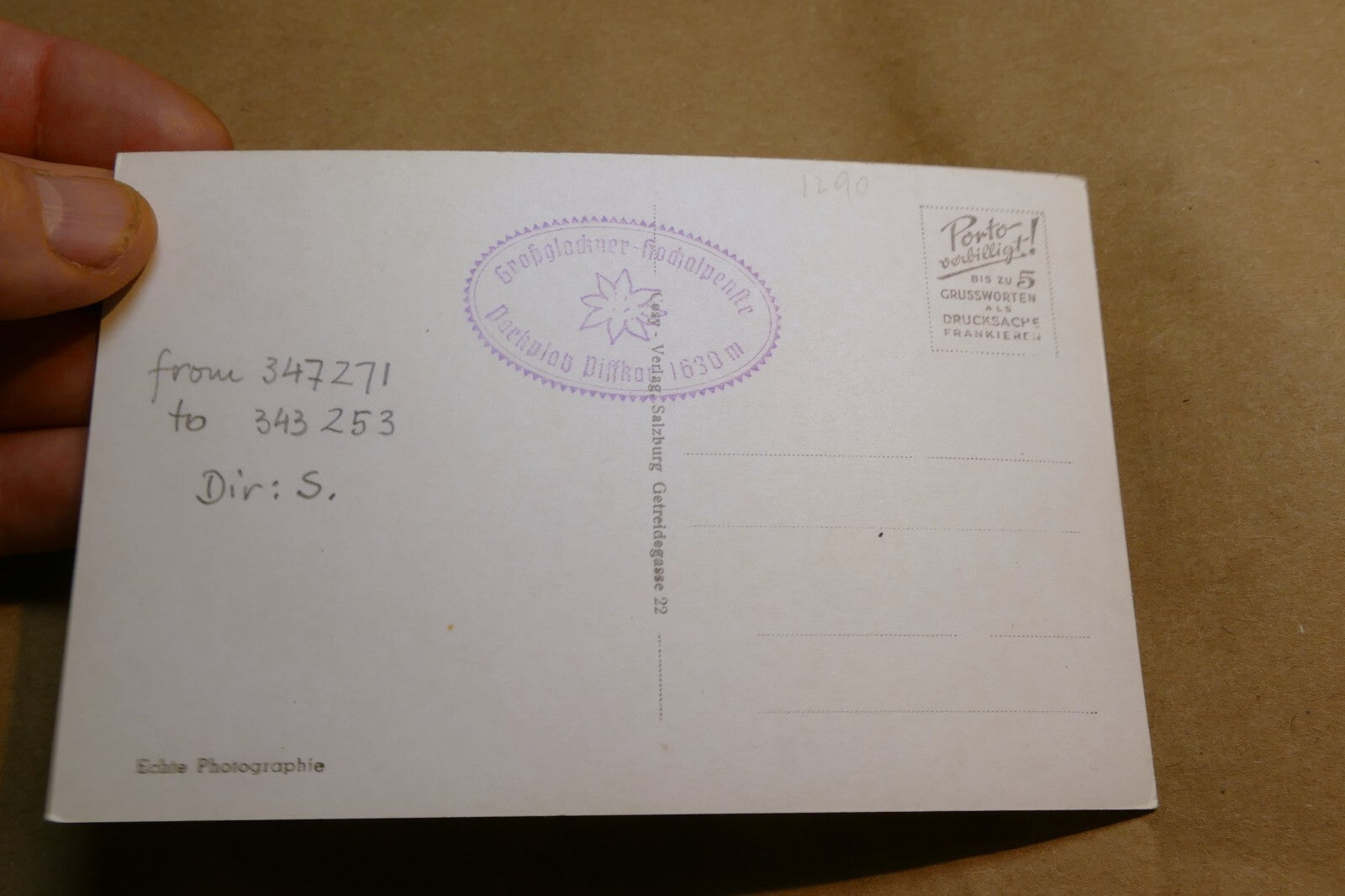 Grossglockner Ferleiten Alpine Road postcard Austria - unposted