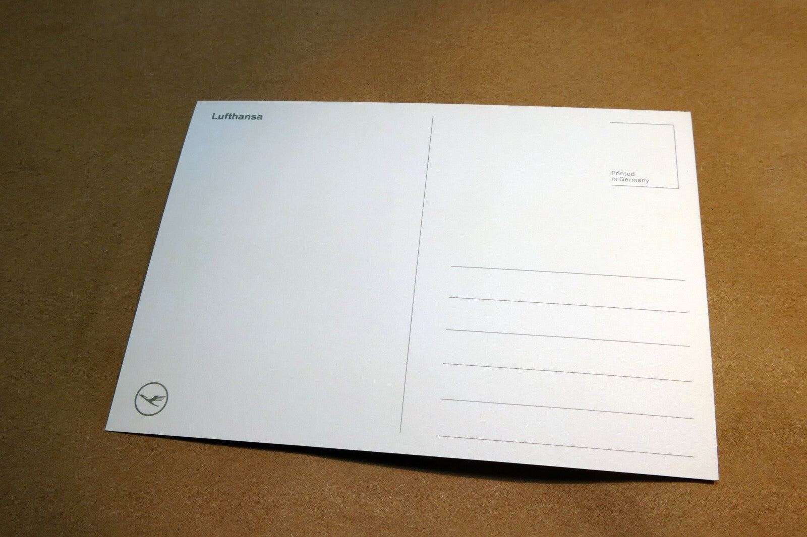 Lufthansa Crane Logo Airlines Airplane Smiling Parked Postcard Unposted