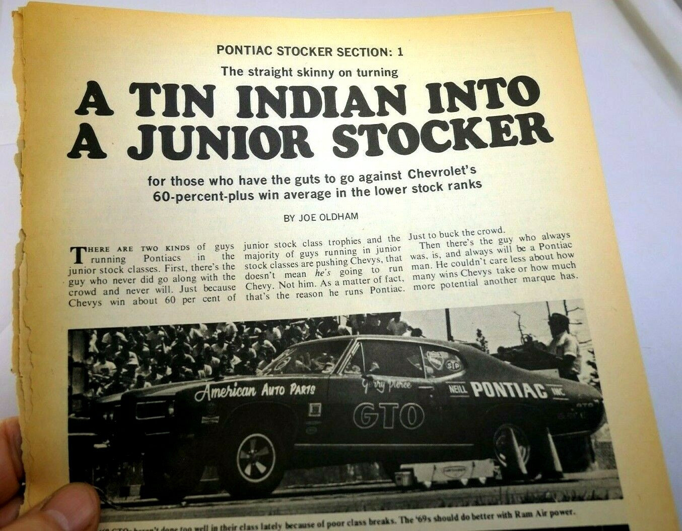 Pontiac gto speed & supercar magazine clipping advertisement ad
