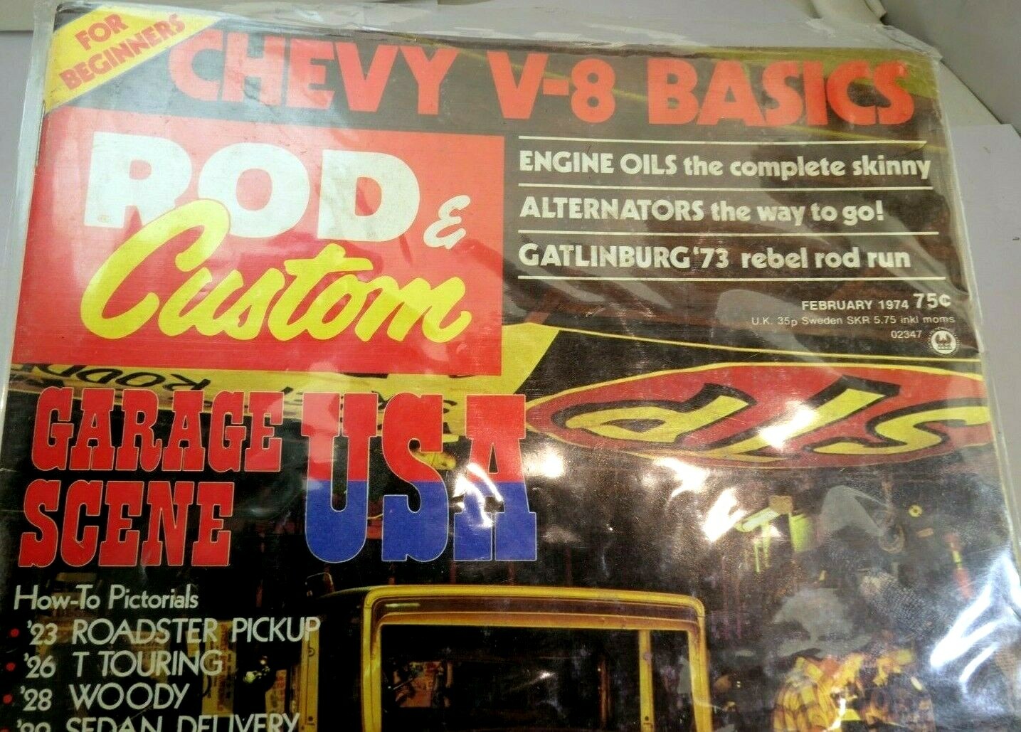 Rod & custom february 1974 magazine chevy v8 basics garage scene usa