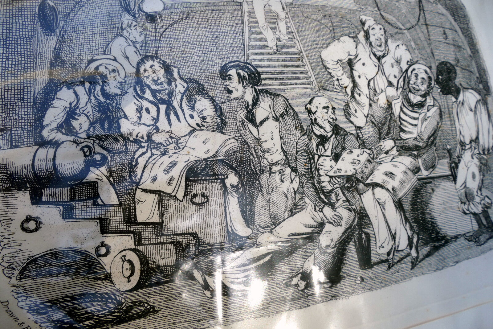 NAUTICAL DICTIONARY HENRY HEATH CARICATURE PRINT Title Page 1840 Victorian navy