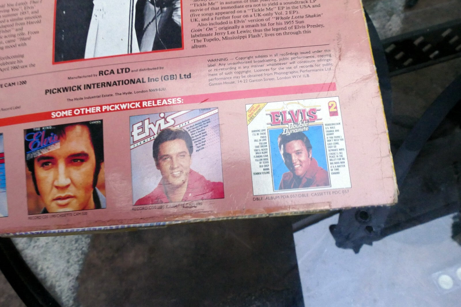 1981 Elvis Presley Return To Sender Camden CDS-1200 - ALBUM ART COVER ONLY