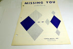 Missing You Red Sovine Dale Noe 1961 Sheet Music