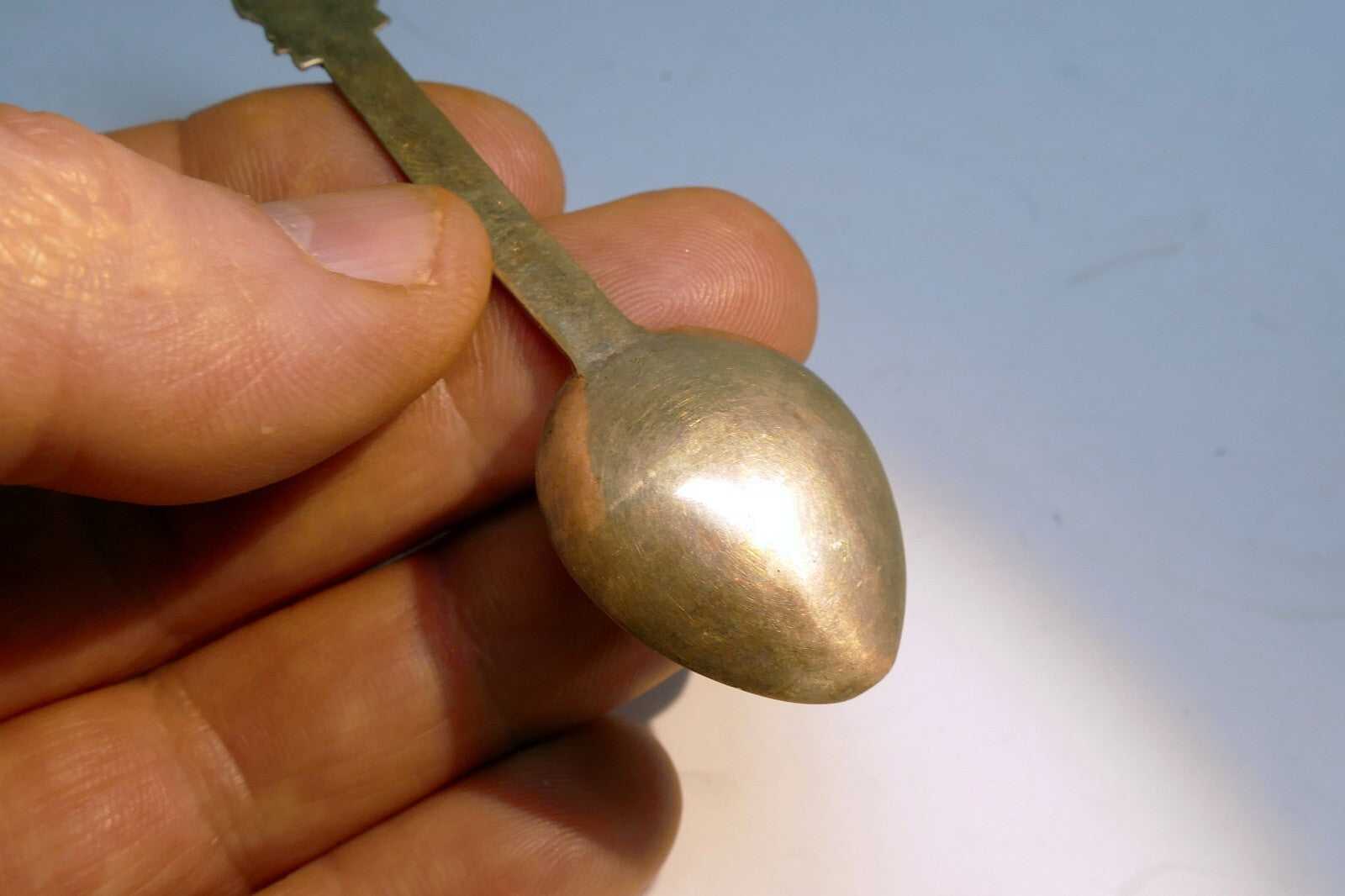 925 Sterling Silver - Aztec or Maya Tribal Warrior Spoon -  Mexico 10 gr.