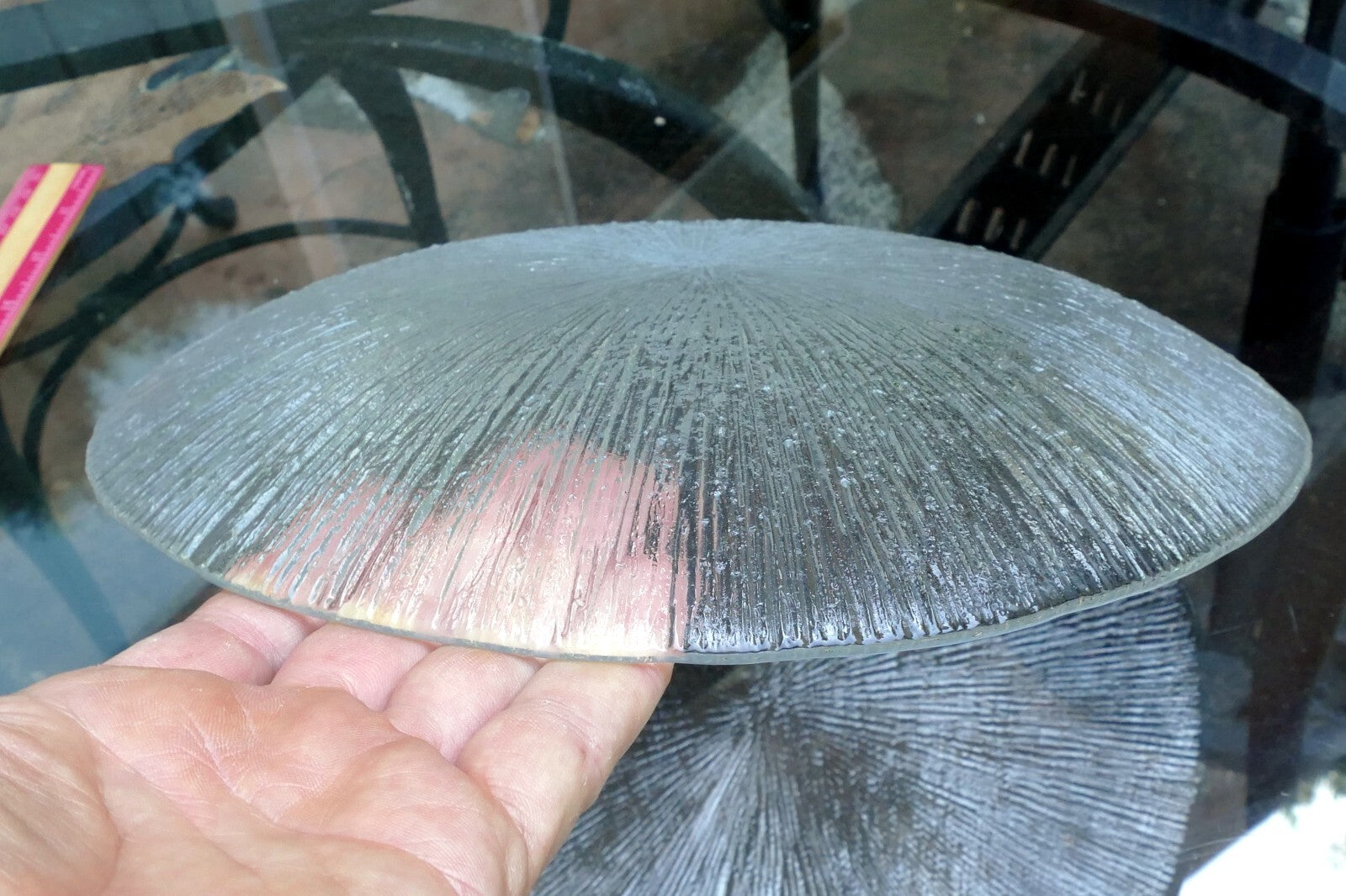 Sasaki Japan Rain Textured Clear Glass 11" Round Plate 11X11X1" Dinner Lunch