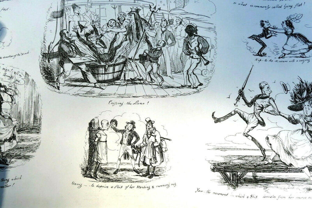 Nautical dictionary no 5 henry heath caricature print 1840 victorian