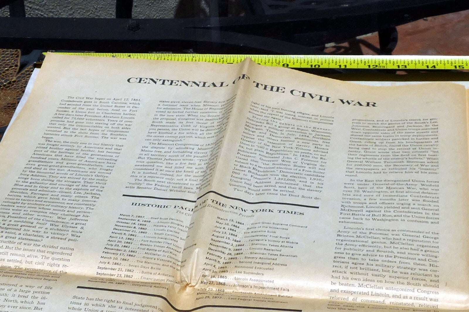 New York Times November 2,  1861 - Reprint - Civil War Reconstruction