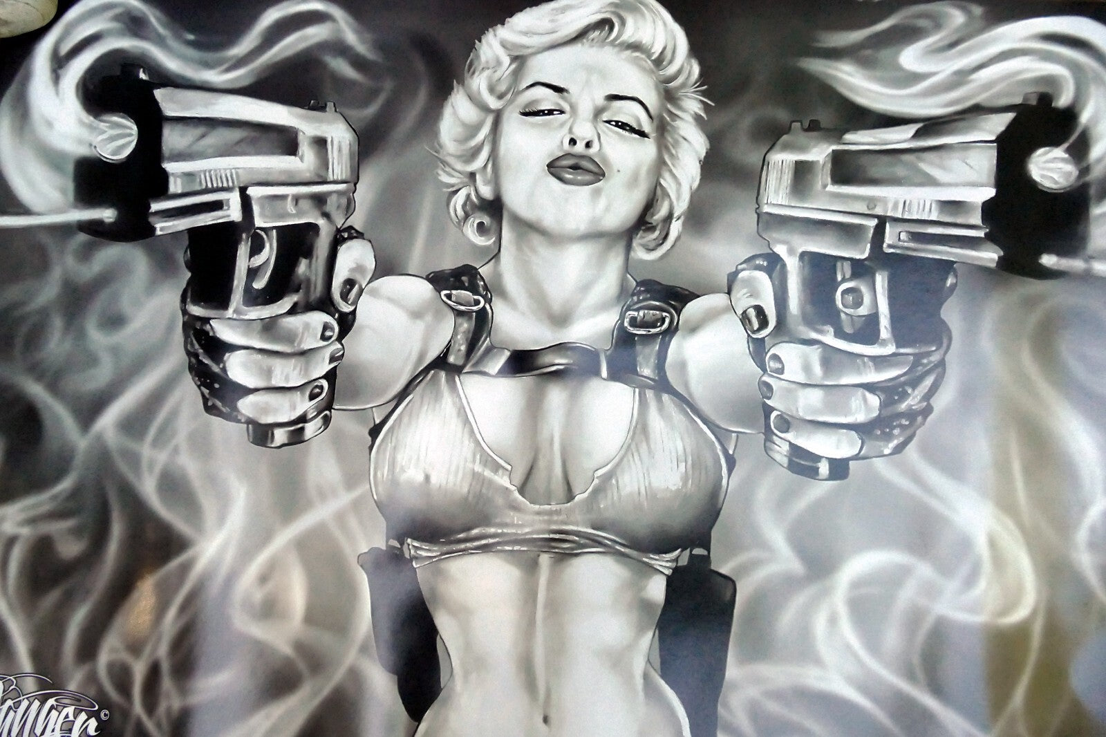 Marilyn guns   james danger harvey 36in x 24in large wall poster