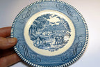 Vintage Currier and Ives Blue by Royal China Harvest Bread Butter Plate 6" one