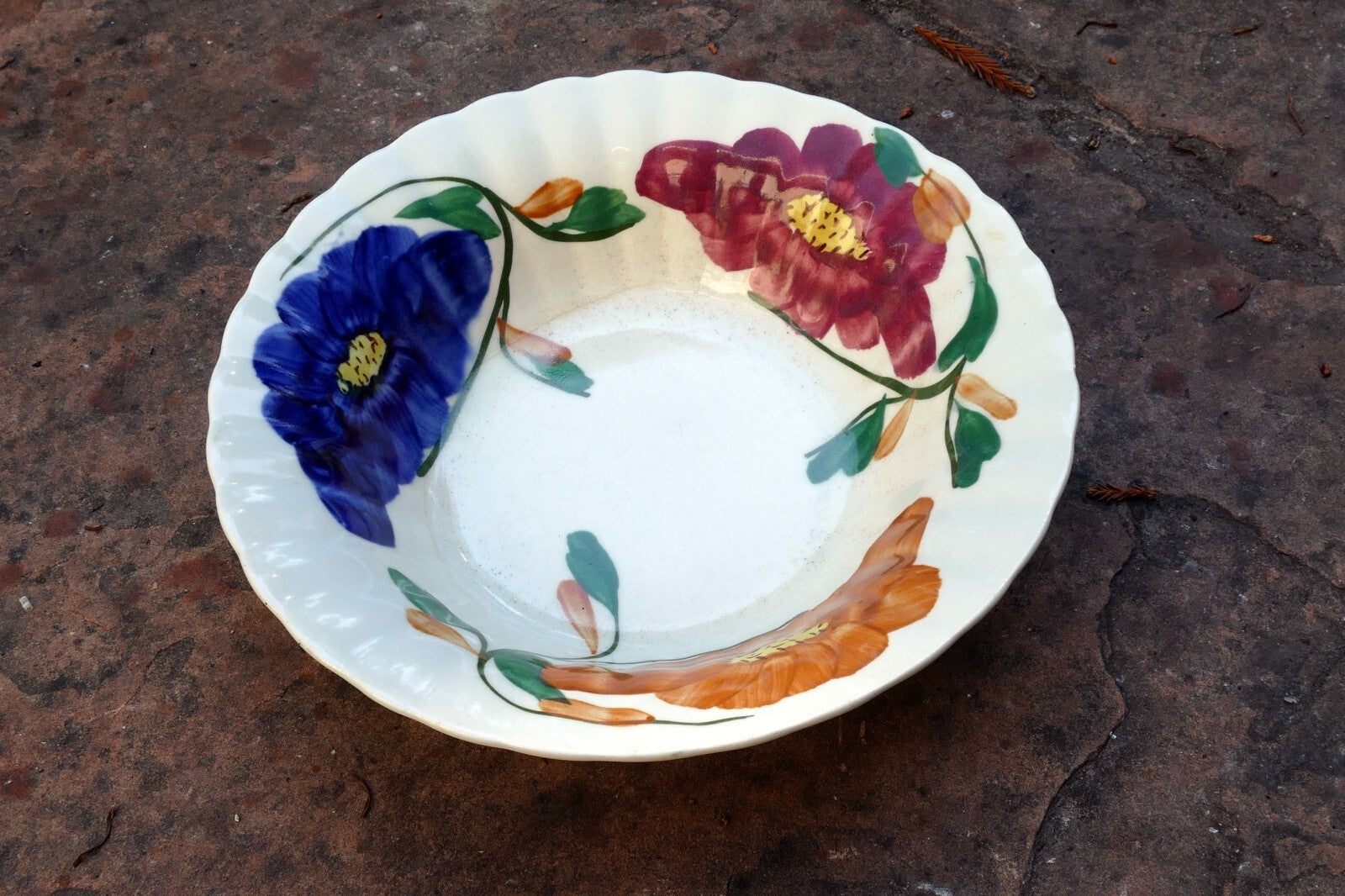 Blue Ridge Southern Potteries Hand painted 9" Flowers Floral Serving Plate