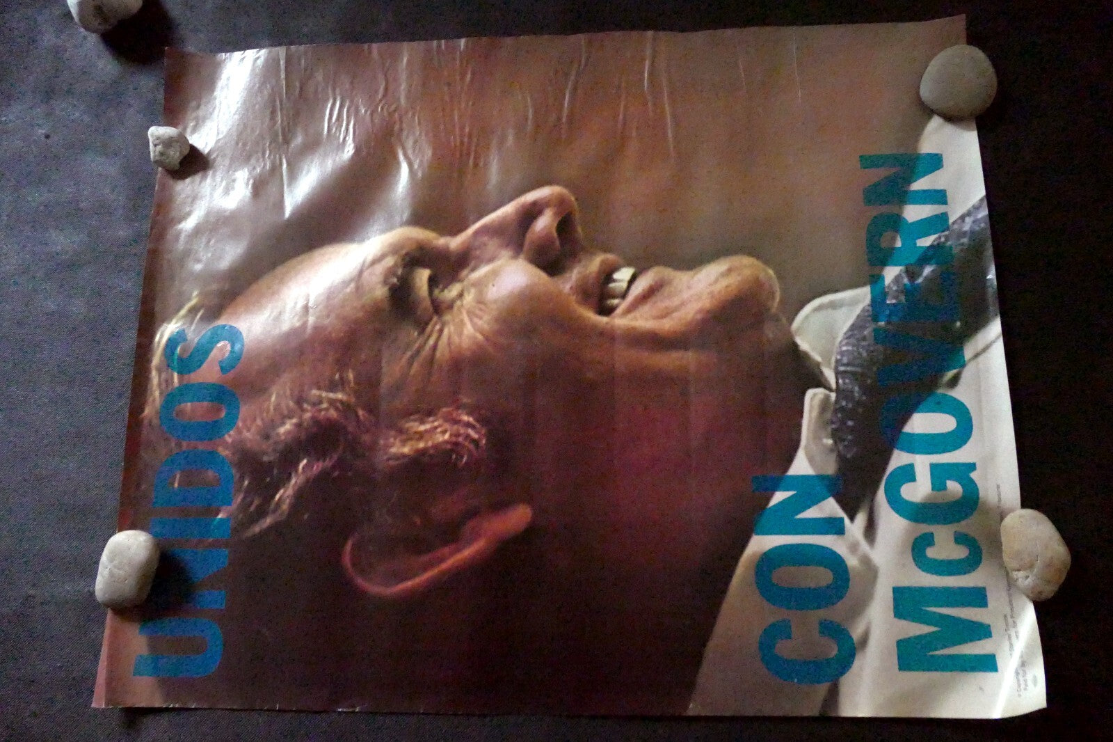 UNIDOS POSTER George McGovern For President 1972 Original 21x28" vintage