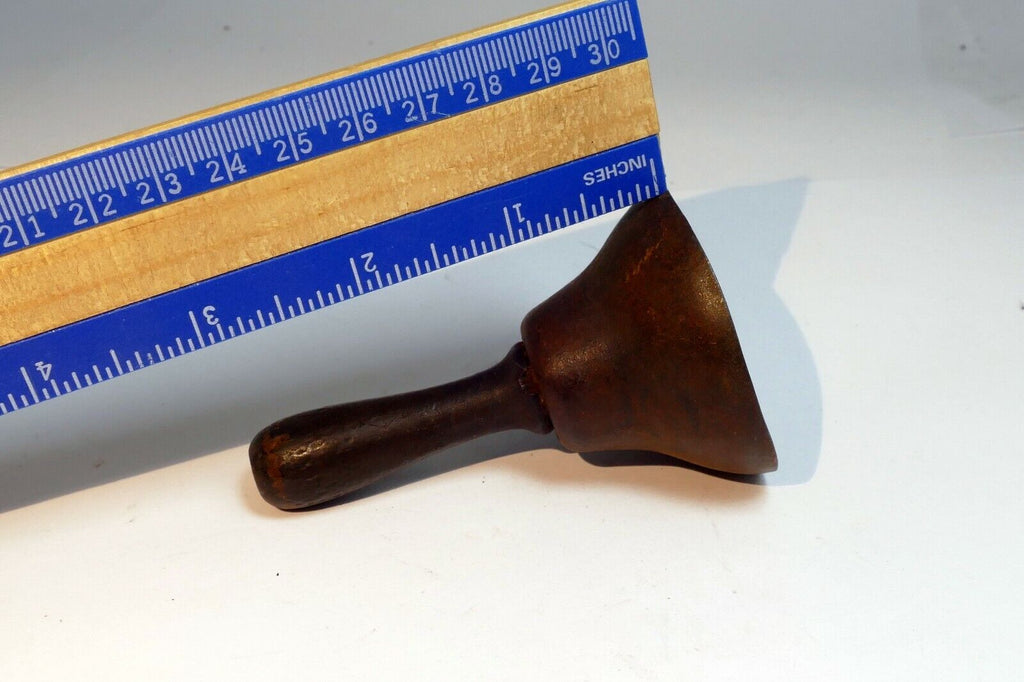 1.5" Solid Brass metal School Diner Bell with wooden handle vintage
