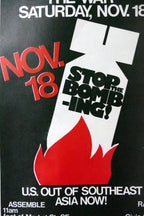 1968 stop the bombing! protest poster san francisco usa vietnam