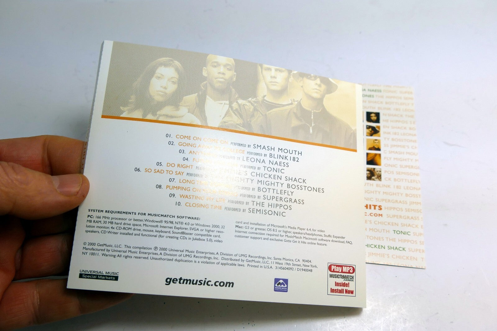 INLAY Cover ART Only - NO Case or CD included Gotta Get it Hits Alternative