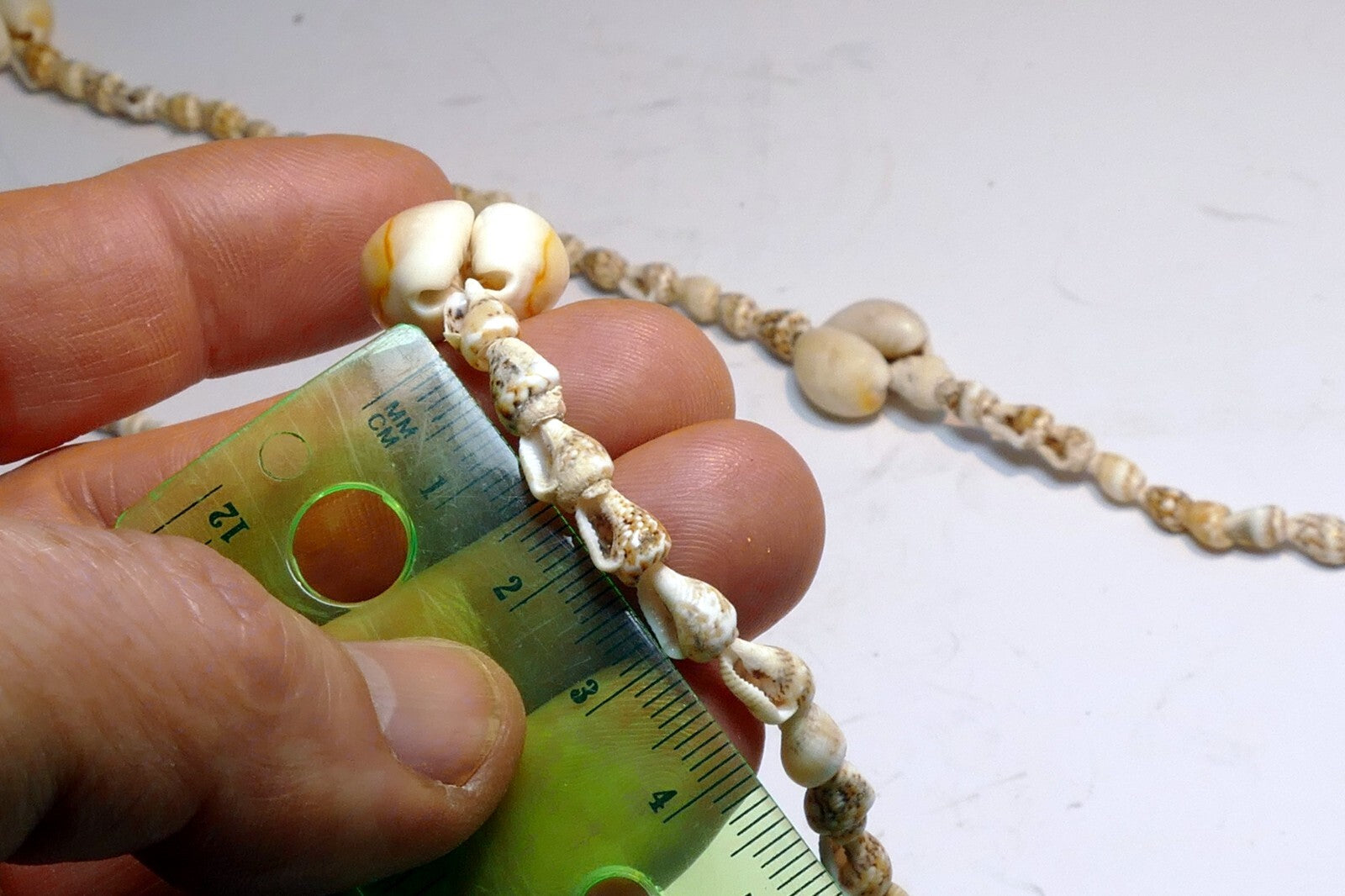 Cowrie Shell 17" Necklace Lei Jewelry Boho Surfer Yellow-White glossy