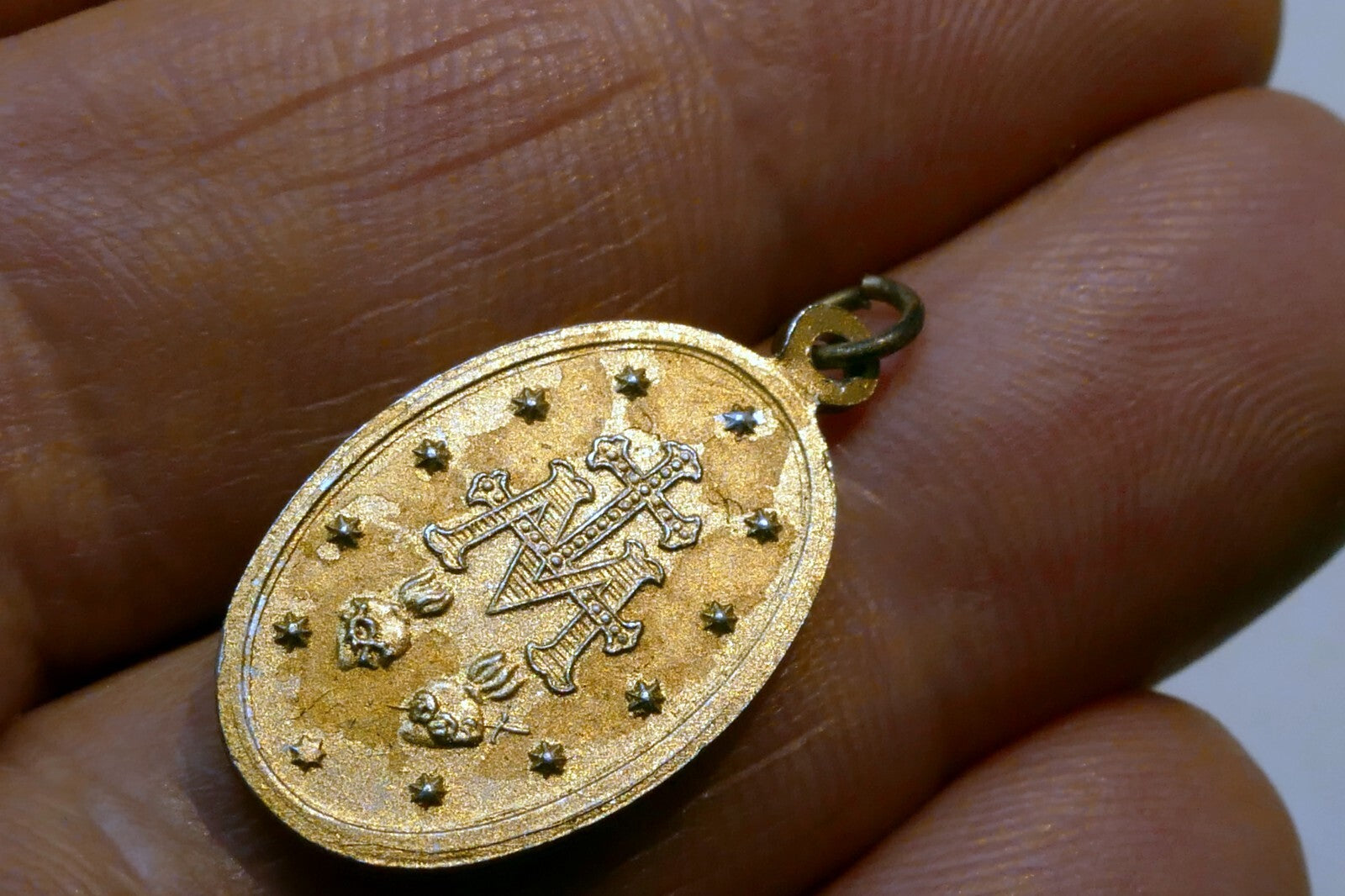 1830 O Mary Conceived Without Sin Pendant Charm pray for us vintage