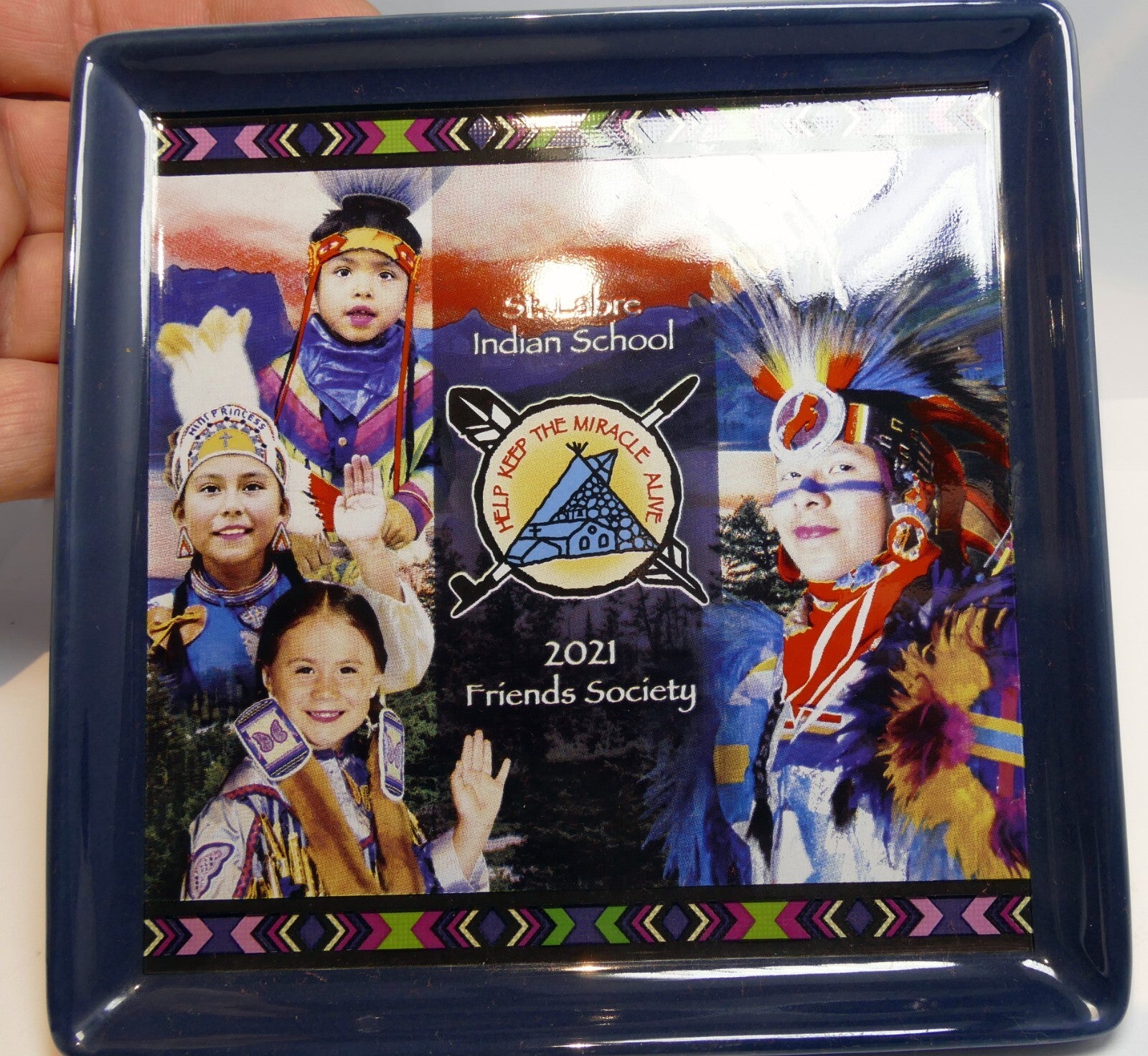 St. labre indian school 2021 friends society square trinket dish plate wall art