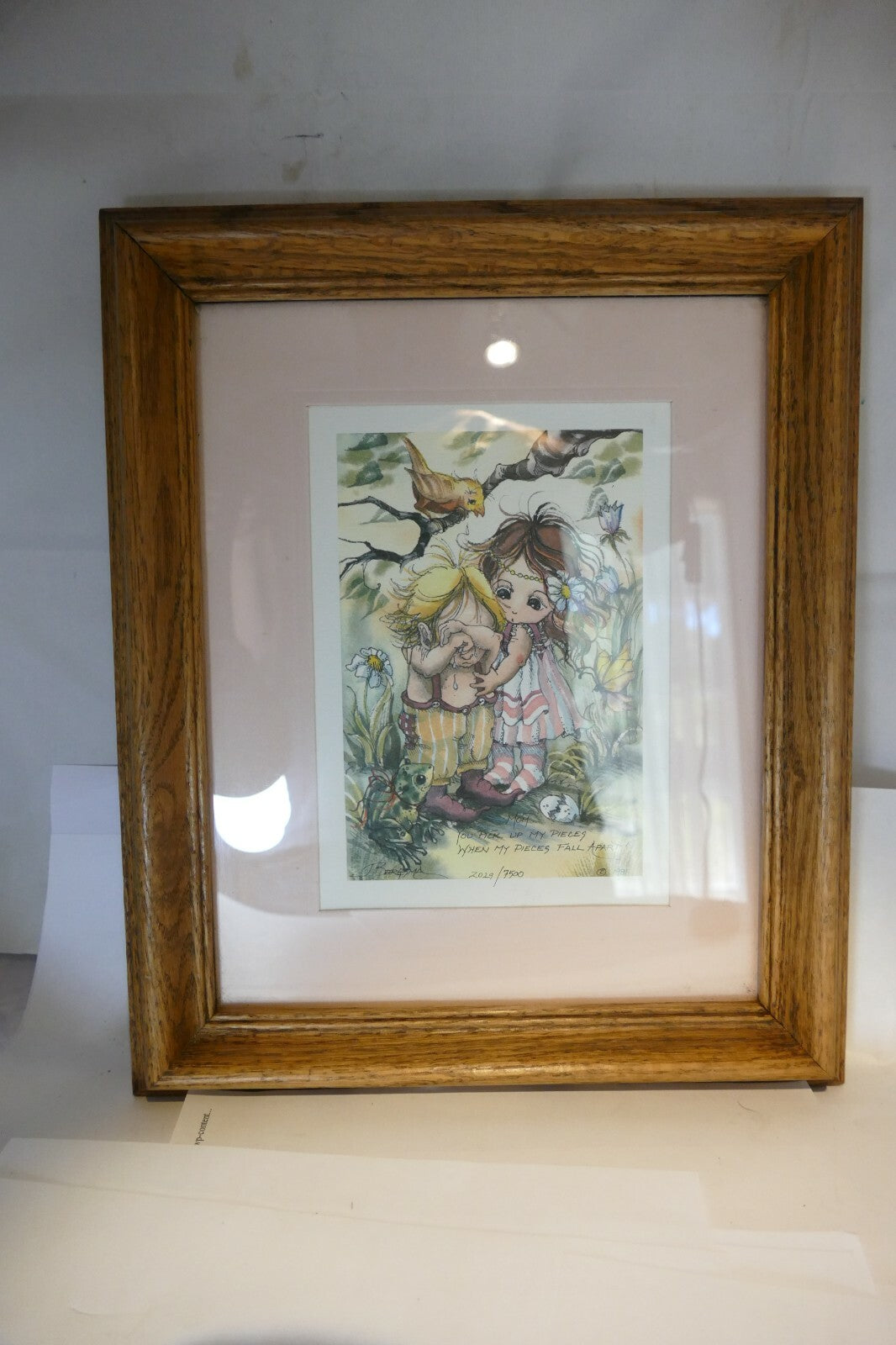 Jody Bergsma 1981 "You Pick Up My Pieces" Print 2029/7500 Framed 10X12"