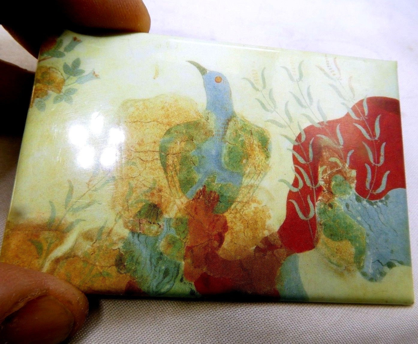 Refrigerator magnet hellenistic bluebird knossos palace fresco greece 3x2"