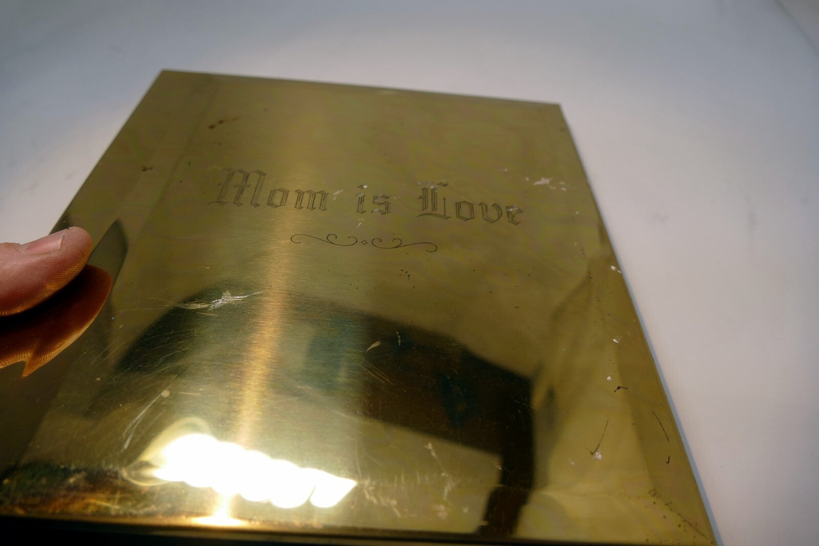 Mom is Love Photo Album - 4" x 6" Photo Frame gold tone metal Make Memories
