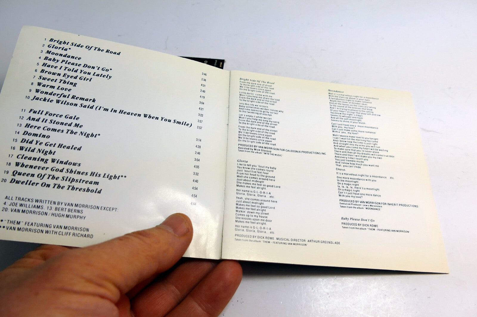 INLAY Cover ART Only - NO Case or CD included Best of Van Morrison  1990 Polydor