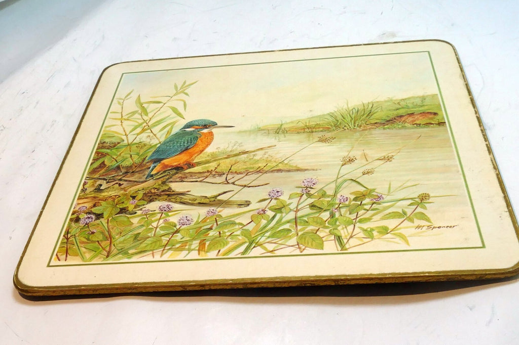 King Fisher Placemat  Mat 7X8" by M. Spencer Birds - vintage
