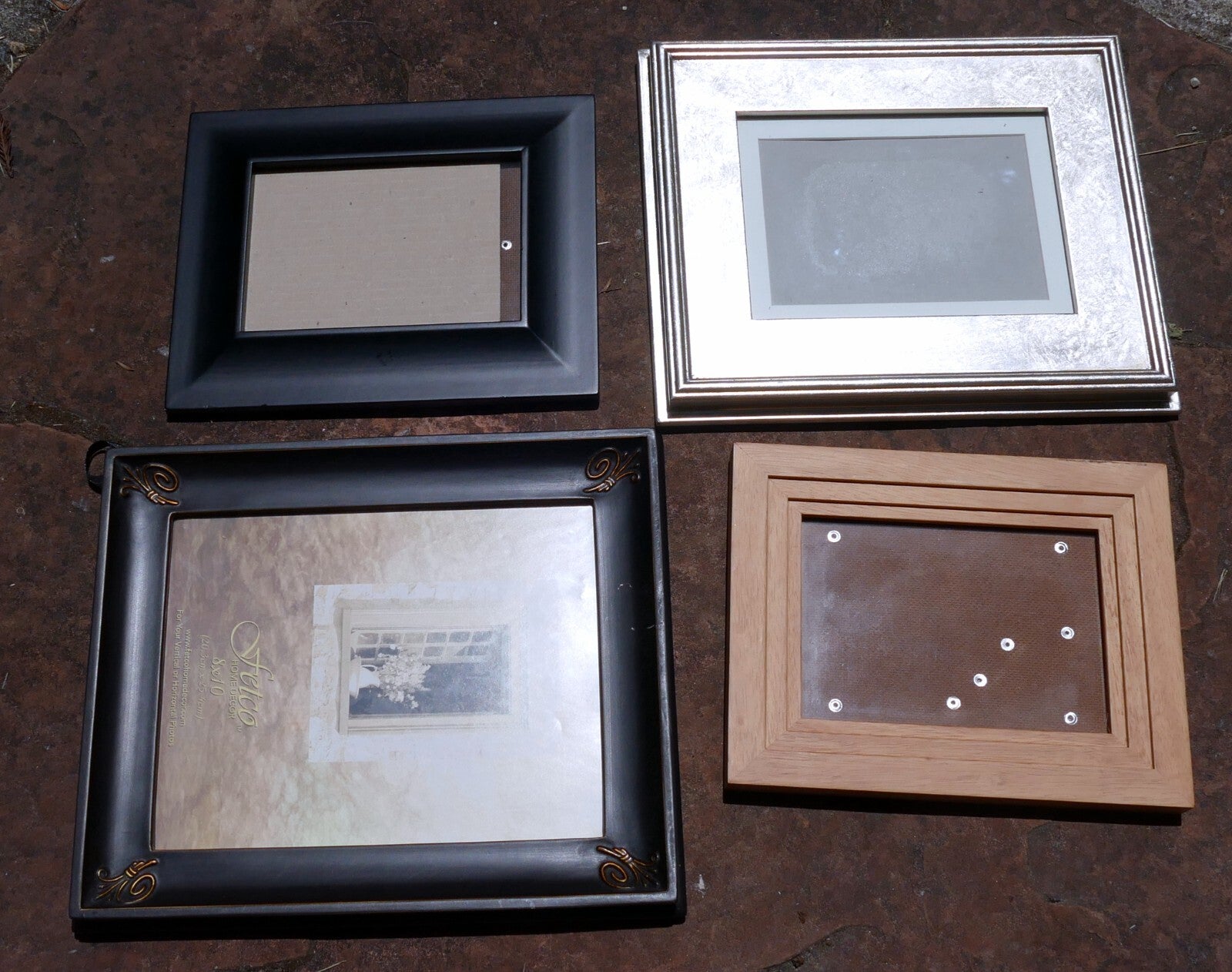 Wooden 5x7" 8x10" picture photo frame gold tone black pack of 4 mixed lot