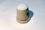 Porcelain Thimble Souvenir Bird Of Paradise Floral  St. Thomas Caribbean