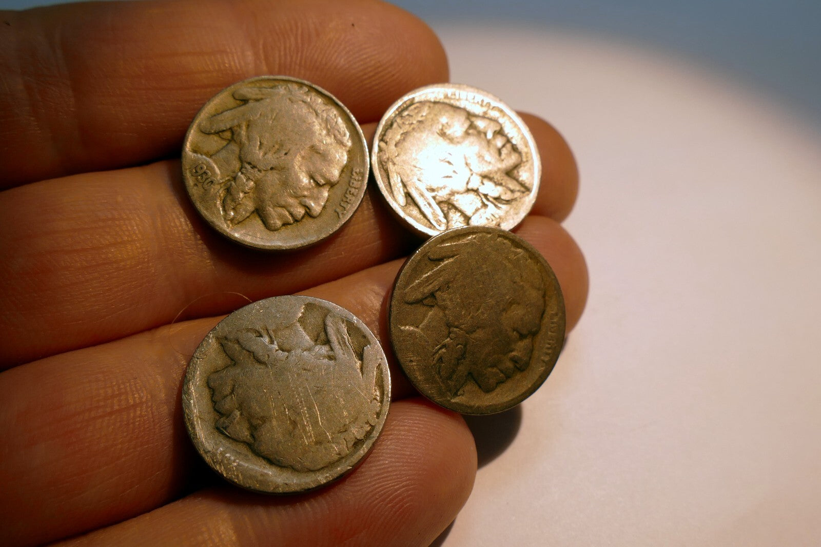 1930 US Buffalo 5c Five Cent Coin Copper Nickel lot of 4 pcs 4X