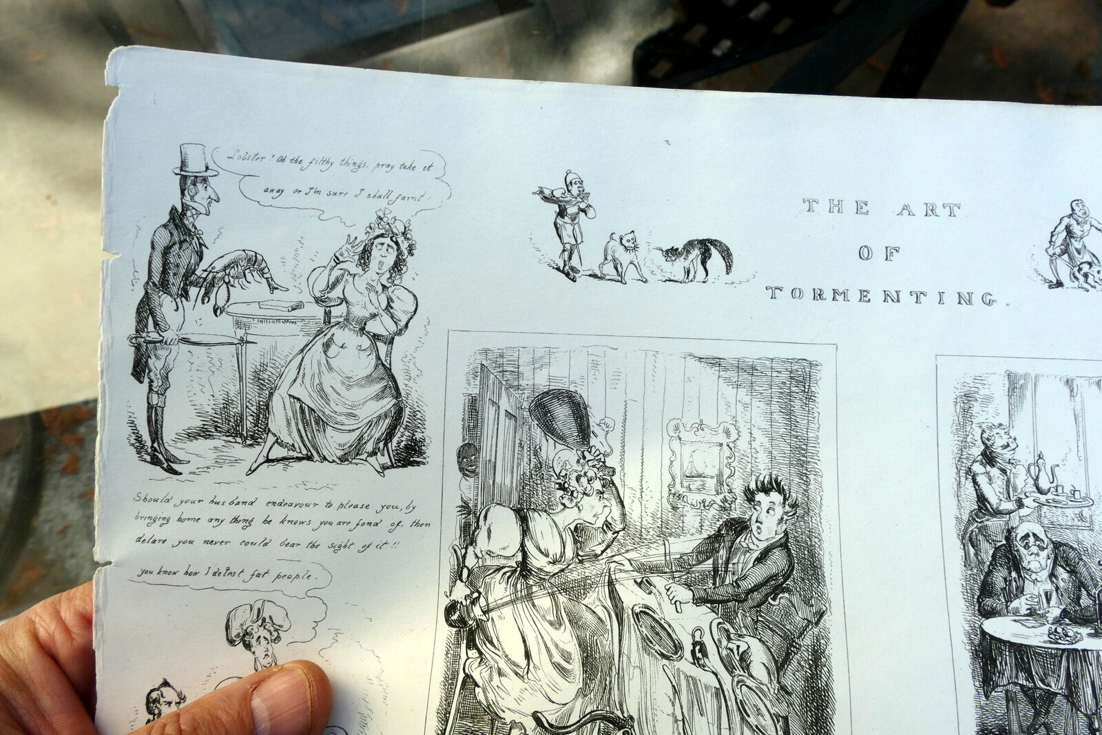 The ART of TORMENTING No 1 HENRY HEATH CARICATURE PRINT  1840 Victorian