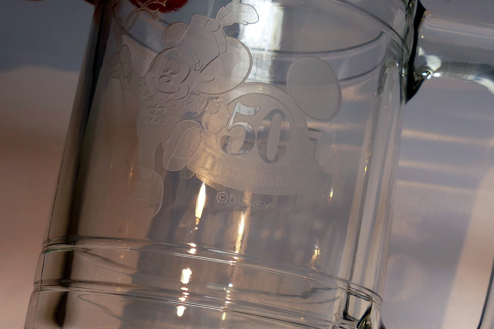 Mickey Mouse Large Glass Beer Stein Mug Walt Disneyland Etched Engraved "TOMMY"