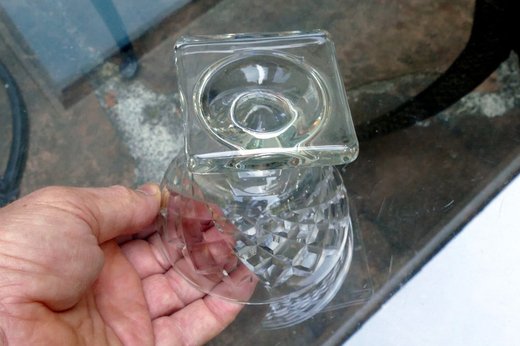 Waterford Goblet Desert Cup 3.5" Tall Square base Diamond - single piece