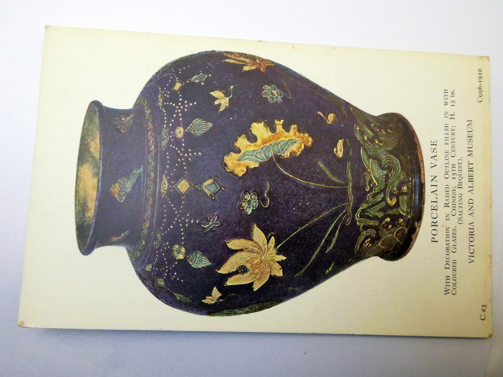 Post Card Porcelain Vase Chinese C.23 C996-1910 unused Unposted 1910